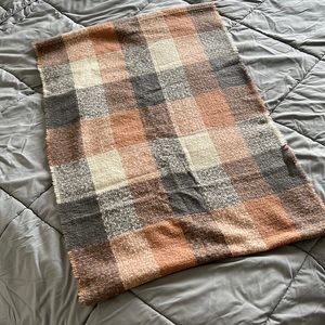 Peach, grey & white infinity scarf